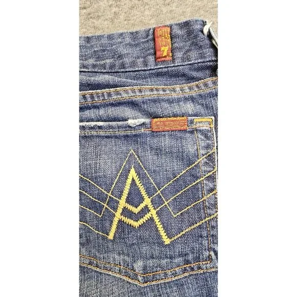 7 For All Mankind Jeans Womens 28 Blue A Pocket Relaxed Bootcut Denim - Picture 4 of 13